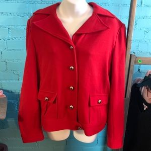 2 Piece Womens Suit Red Blazer, Houndstooth Pants